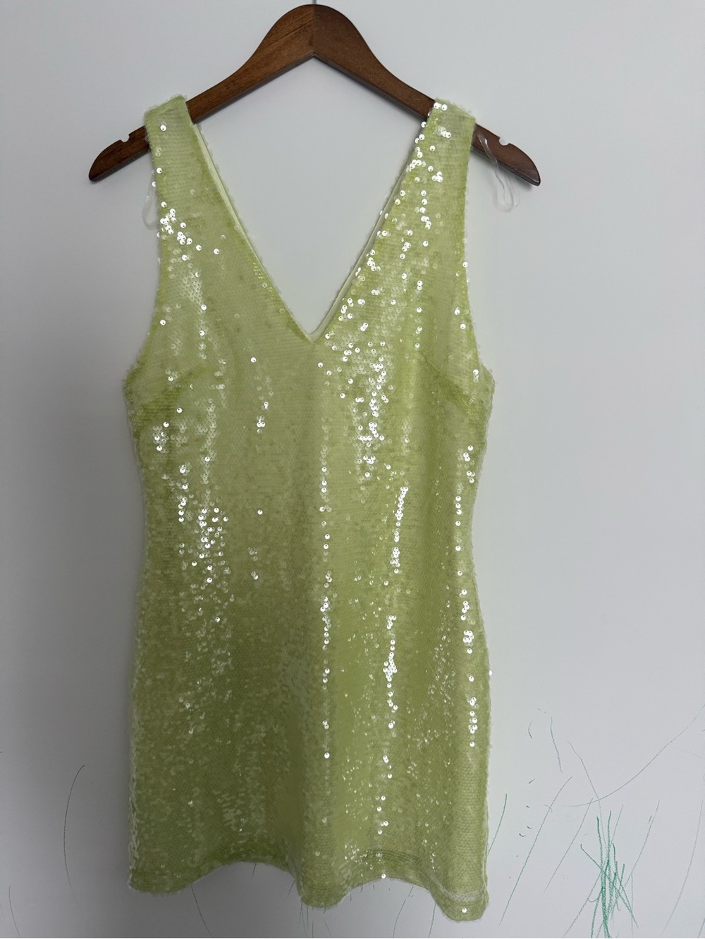a new day Light Lime Sequin V-Neck Mini Dress
Without tags
